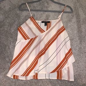 Striped orange and white tank top